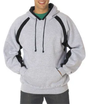 1262 Badger Adult Hook Hooded Blended Fleece Oxford/ Black (60/40)
