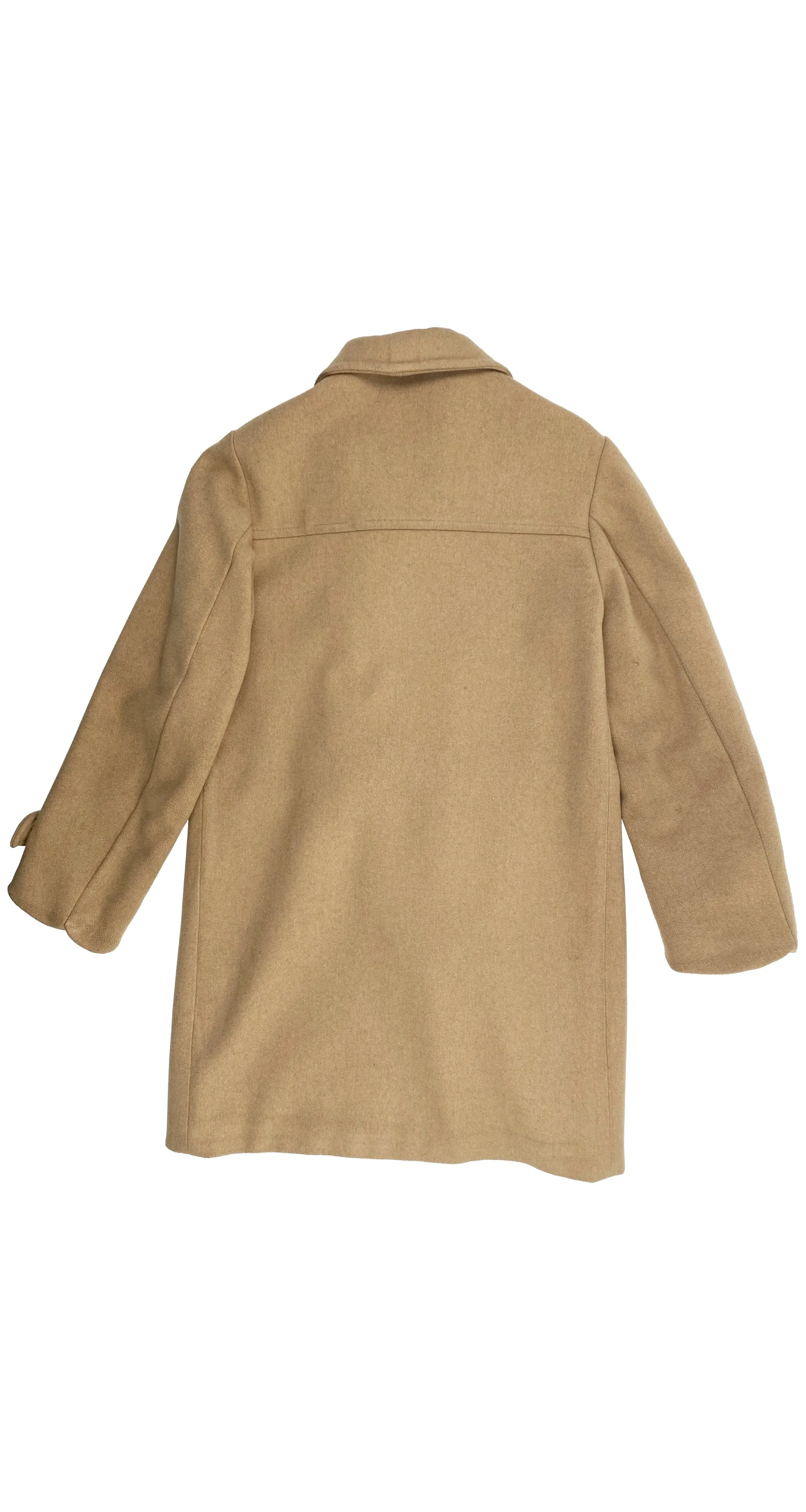 1970s Kids' Beige Wool Hooded Duffle Coat