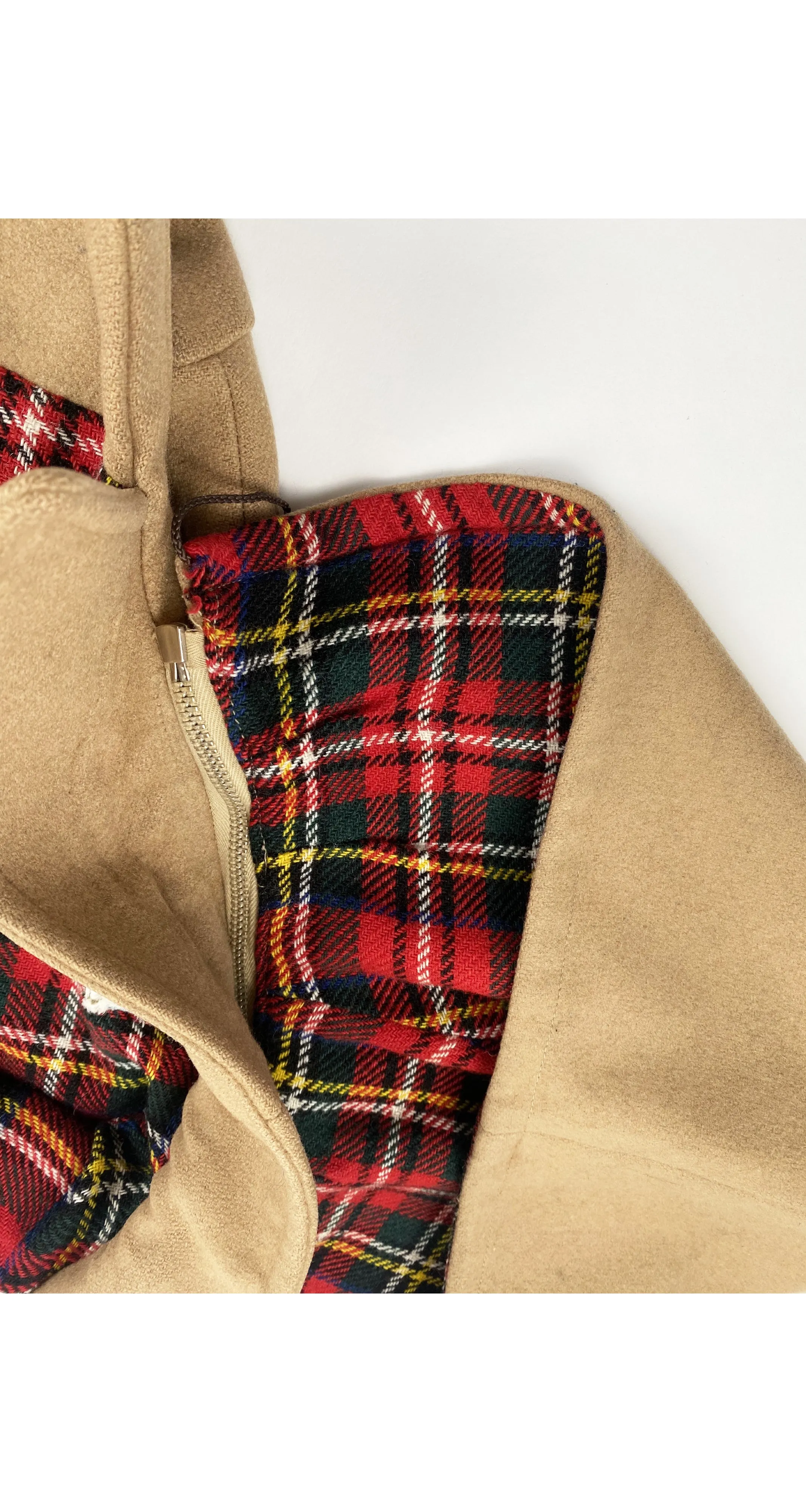 1970s Kids' Beige Wool Hooded Duffle Coat
