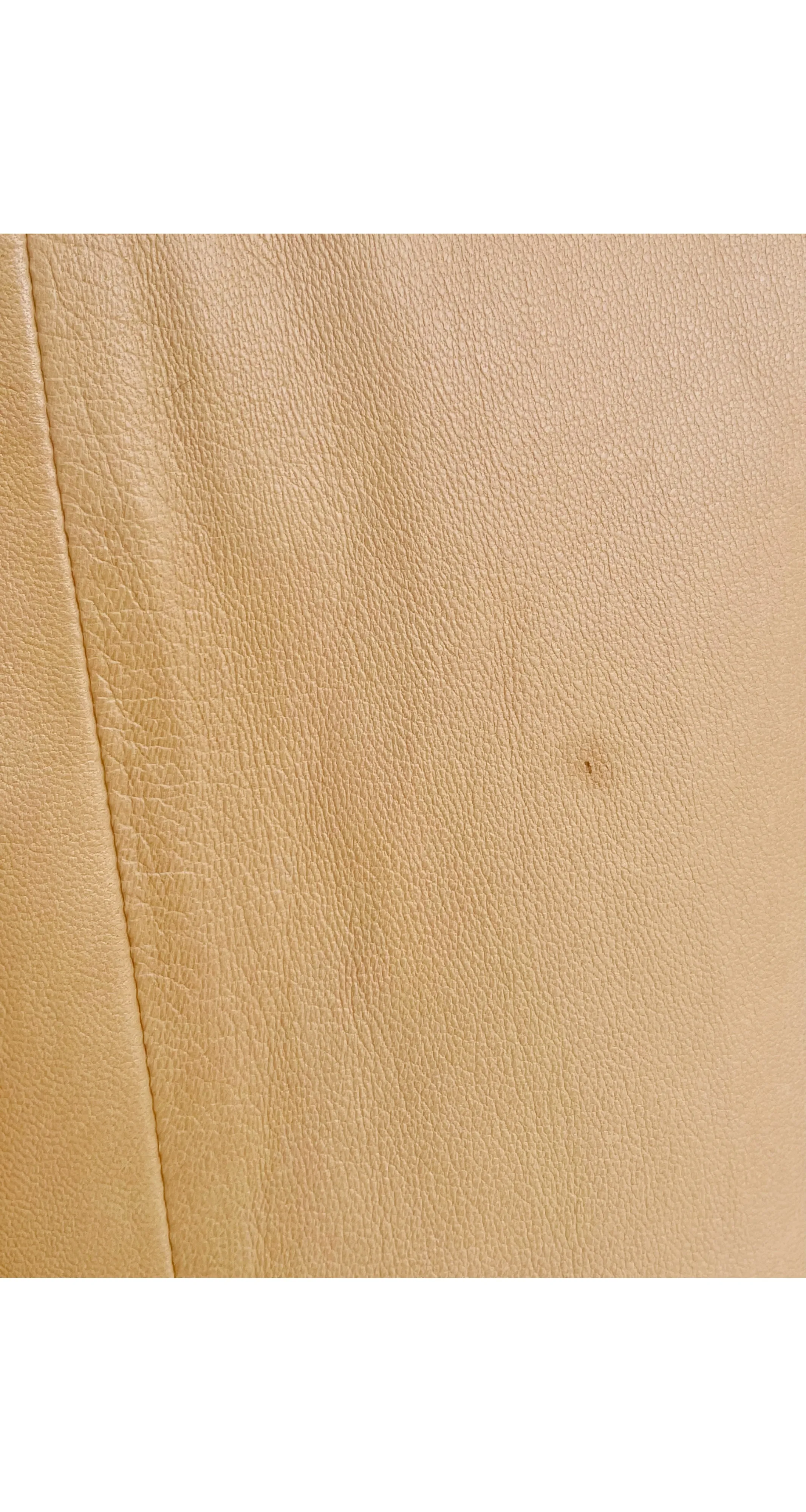 1990s Supple Beige Leather Pencil Skirt