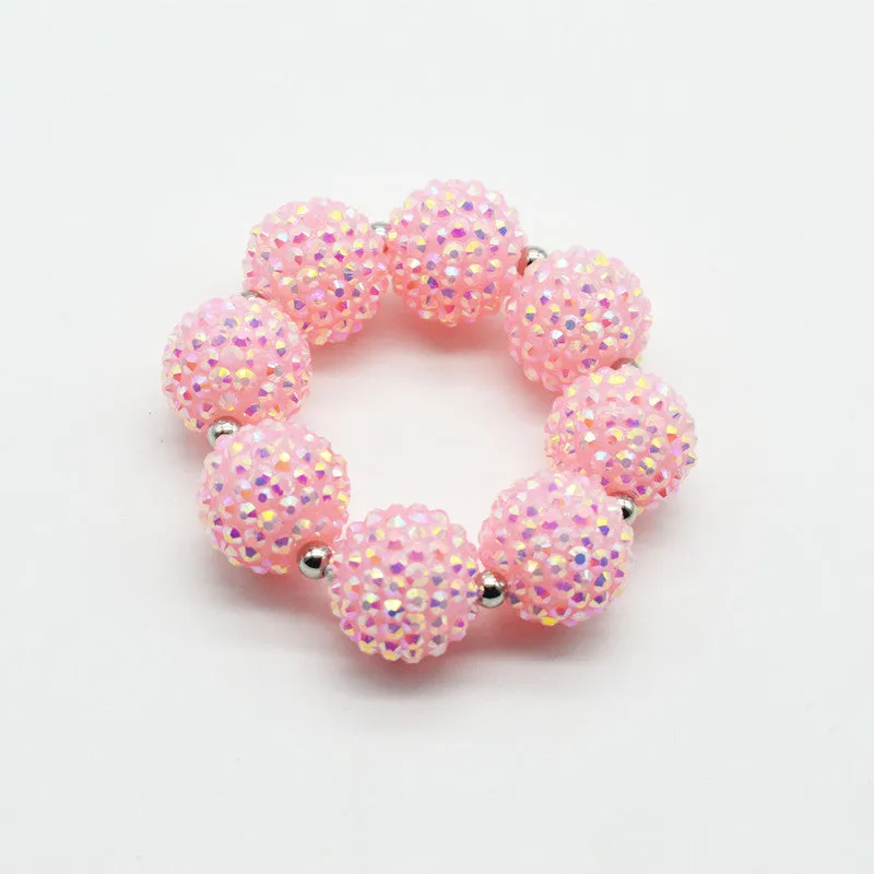19cm Kids Pink Drill Bead Bracelet - Free Shipping to N.A.