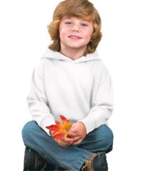 3326 Rabbit Skins Toddler Hooded Sweatshirt with Pockets White