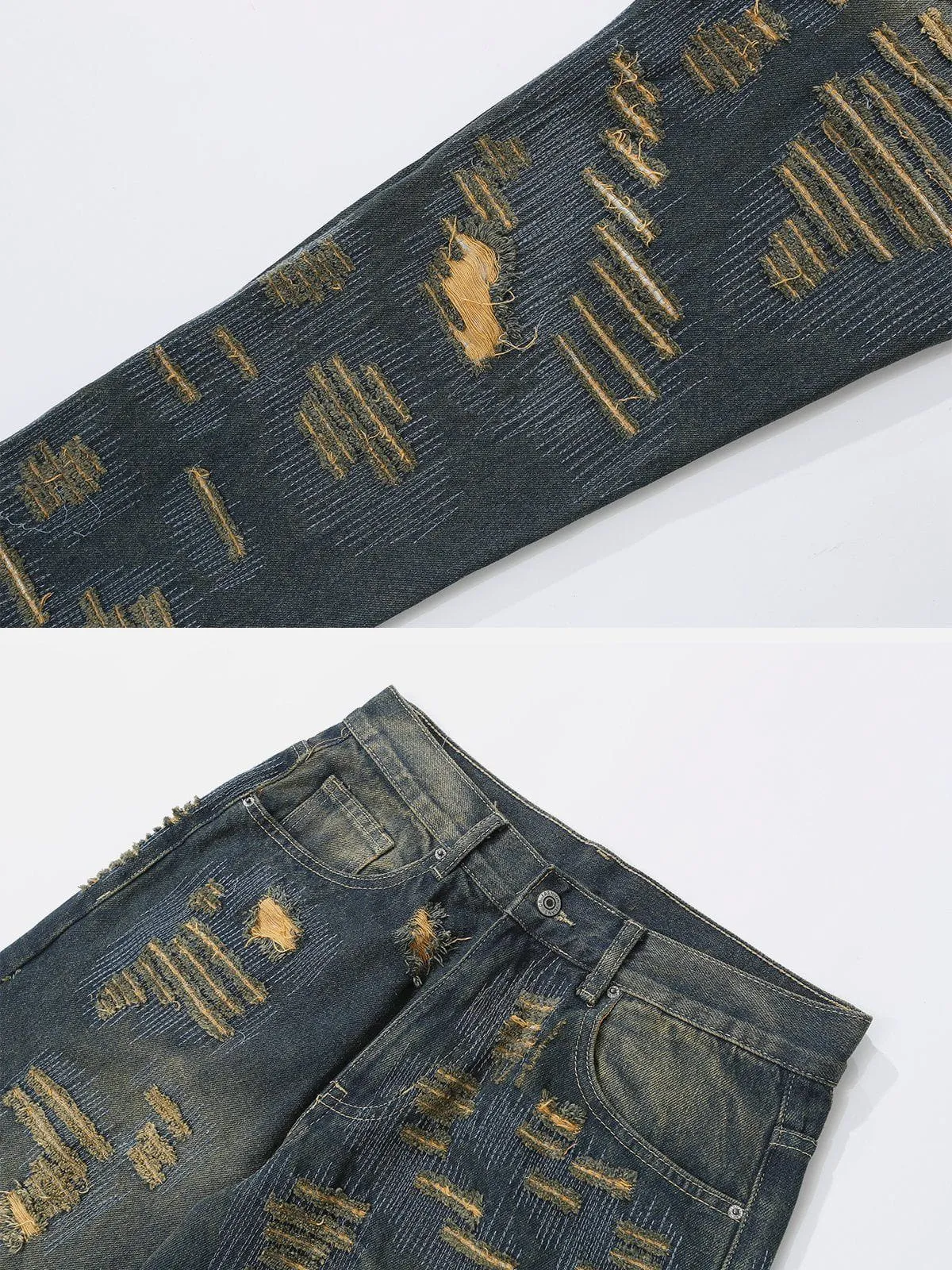 AlanBalen® - Broken Holes Jeans