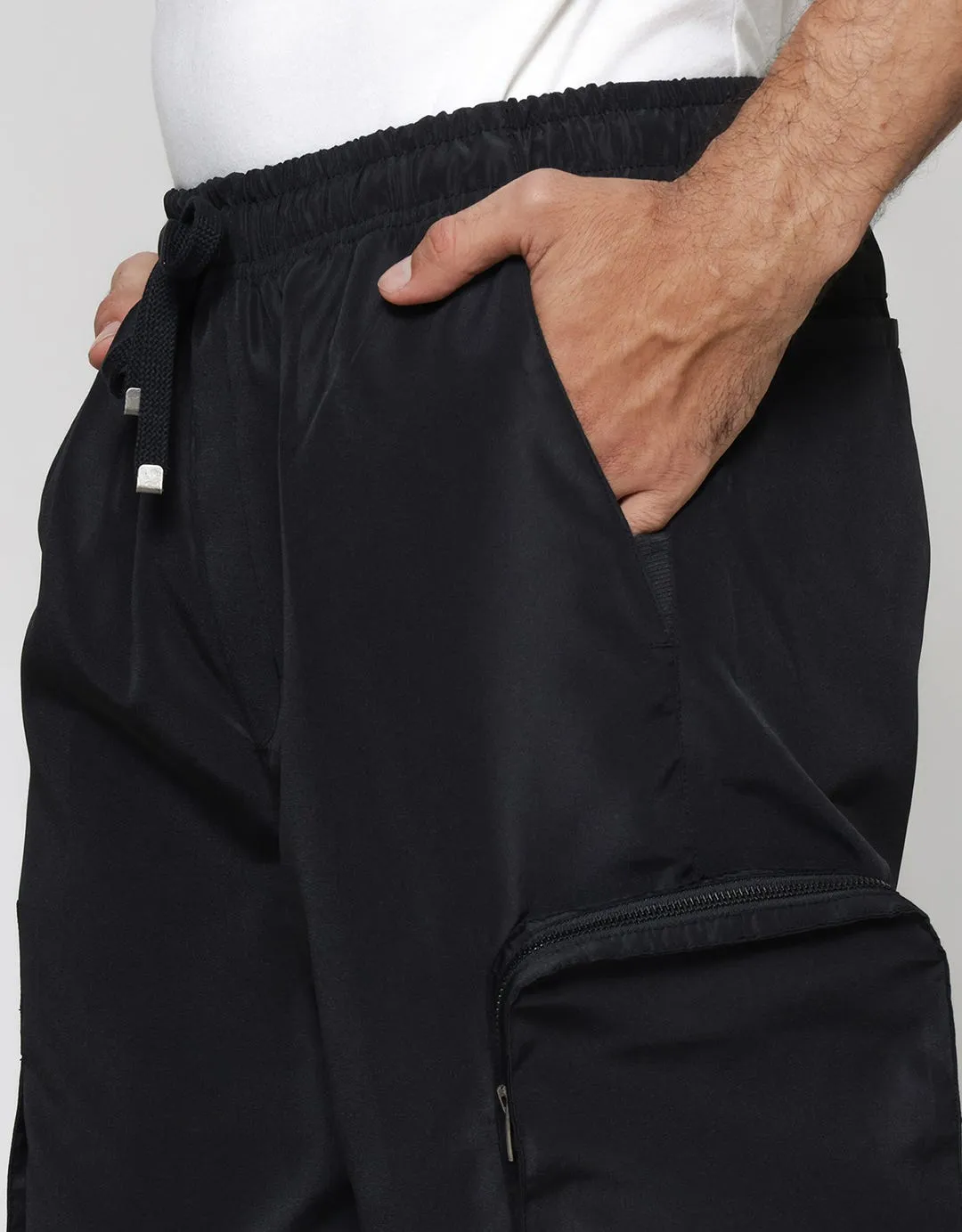 American Jeans Pocket Zip Nylon Kaos Pria Celana Panjang Woven Pria