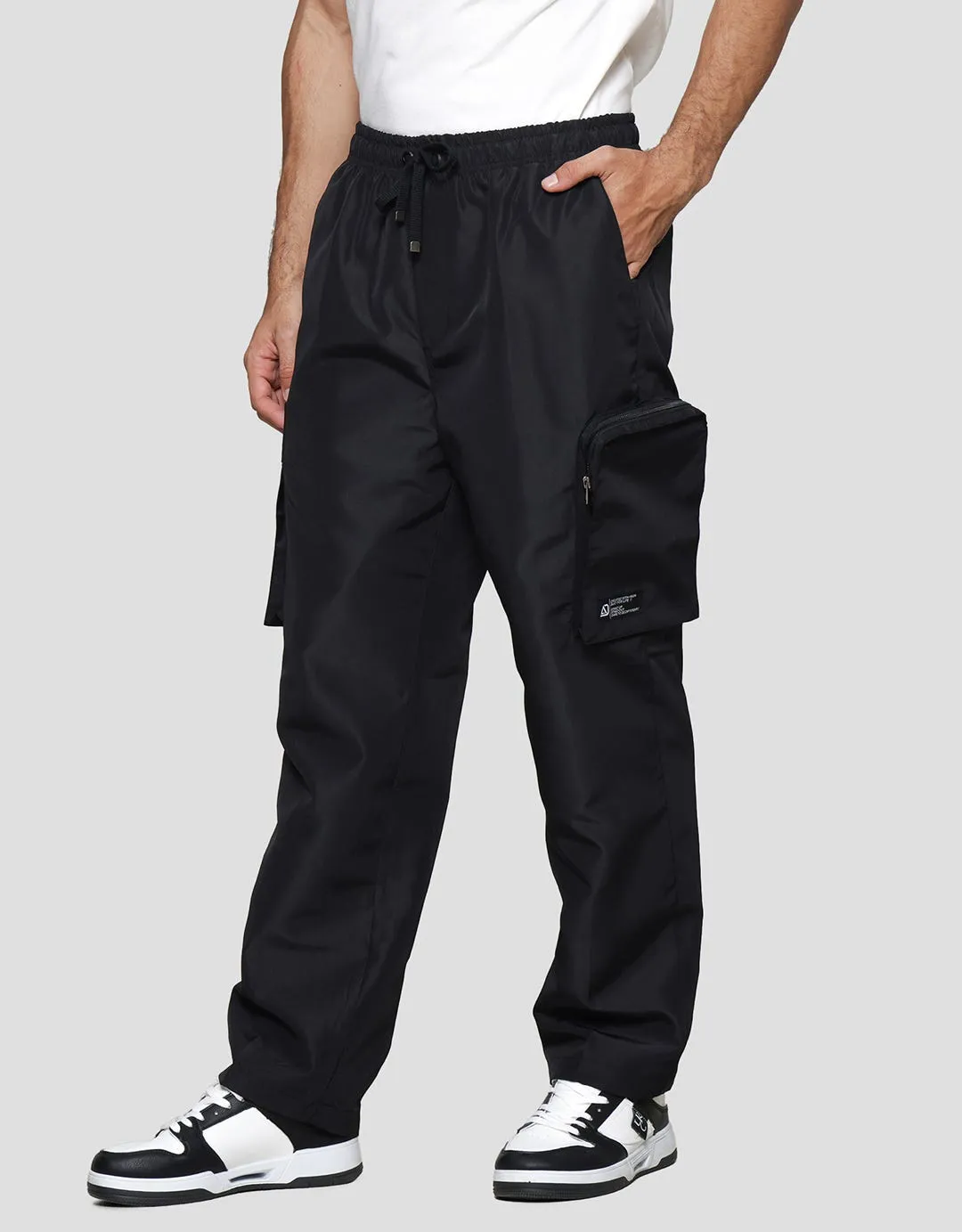 American Jeans Pocket Zip Nylon Kaos Pria Celana Panjang Woven Pria