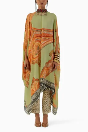 Ash Green Ritu Kaftan Tunic and Trouser Set