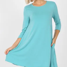 Ash Mint 3/4 sleeve tunic