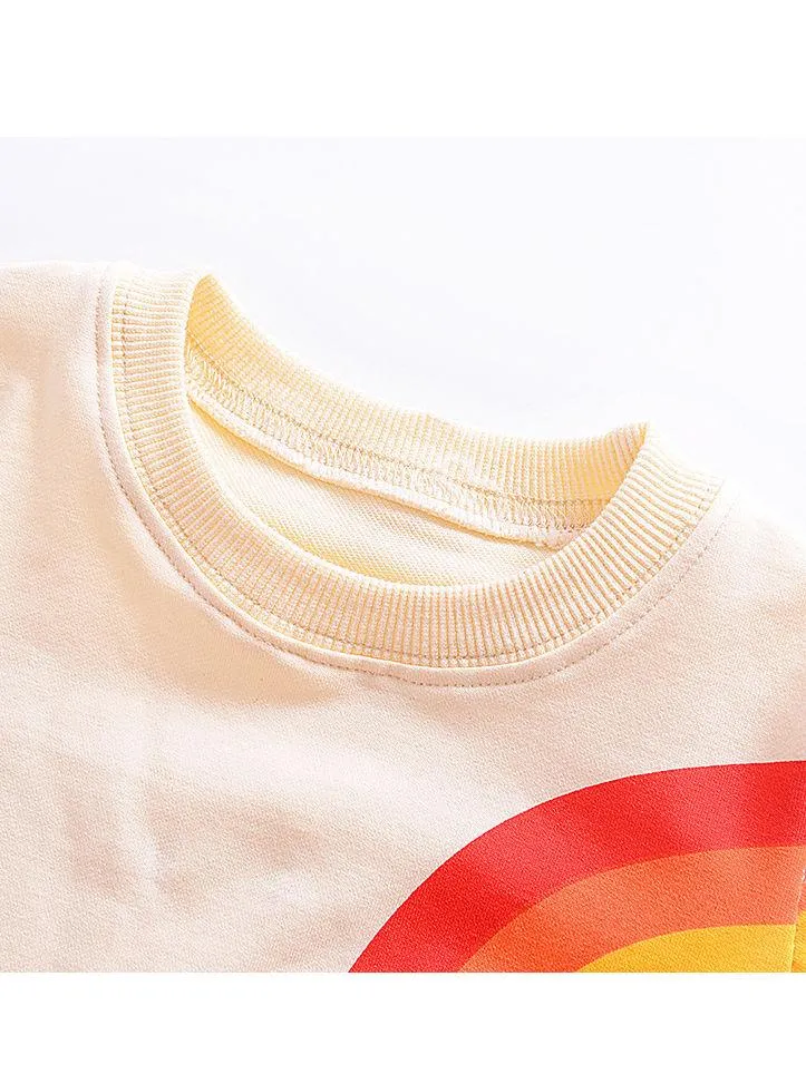 Baby Little Girls Rainbow Print Long Sleeve T-shirt