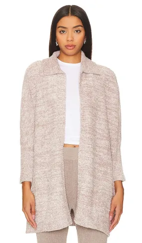 Barefoot Dreams CozyChic Collared Poncho In Almond & Deep Taupe in Taupe