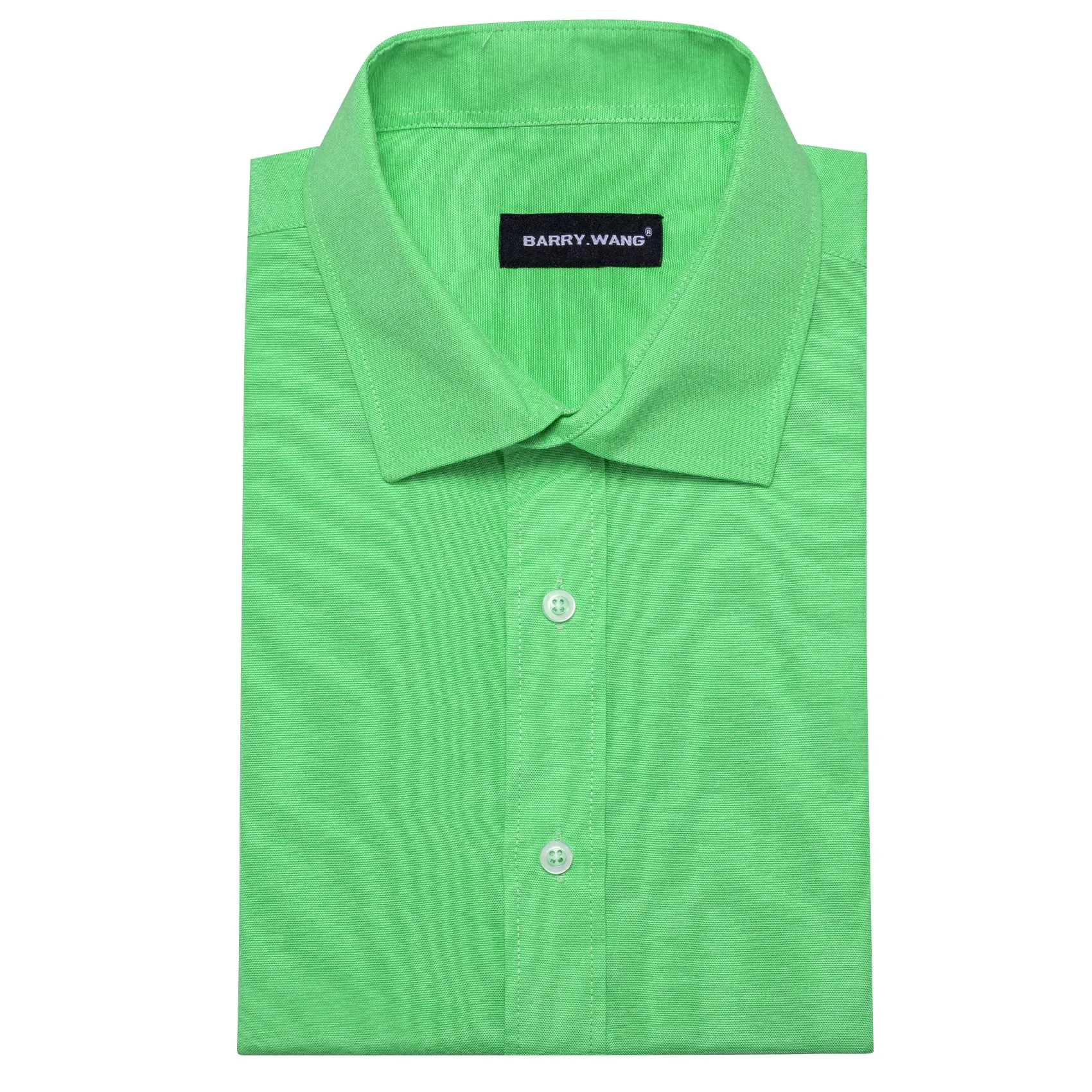 Barry.wang Cobalt Green Solid Men's Shirt