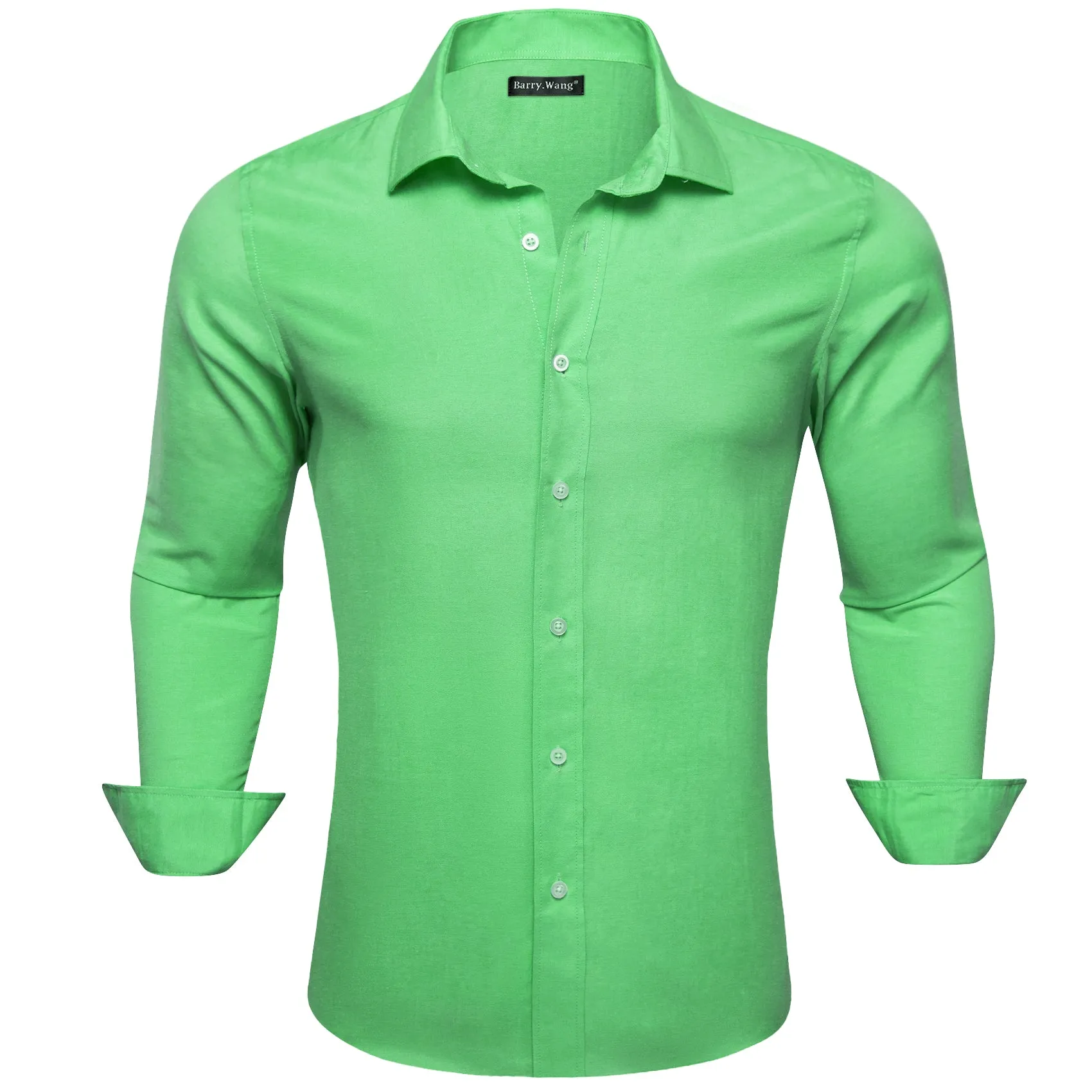 Barry.wang Cobalt Green Solid Men's Shirt