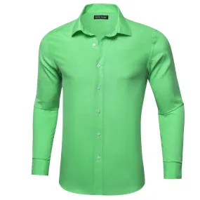 Barry.wang Cobalt Green Solid Men's Shirt
