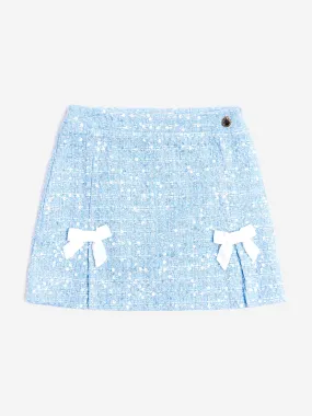 BCBG Girls Tweed Pencil Skirt in Blue