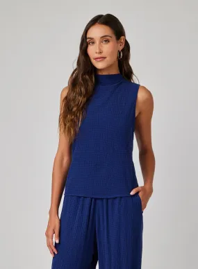 BEL Mock Neck Top in Navy Coast