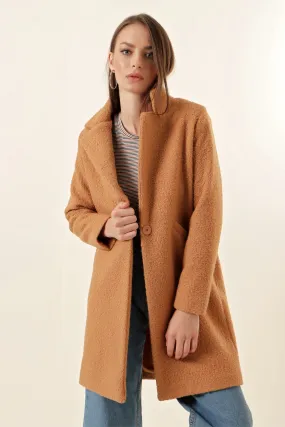 BGD Women Oversized Stamp Coat - Biscuit - Monaco