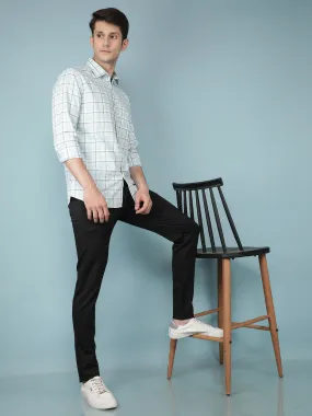 Black Jacquard Chinos Trousers
