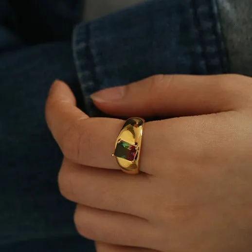 Bloodstone Chunky Ring