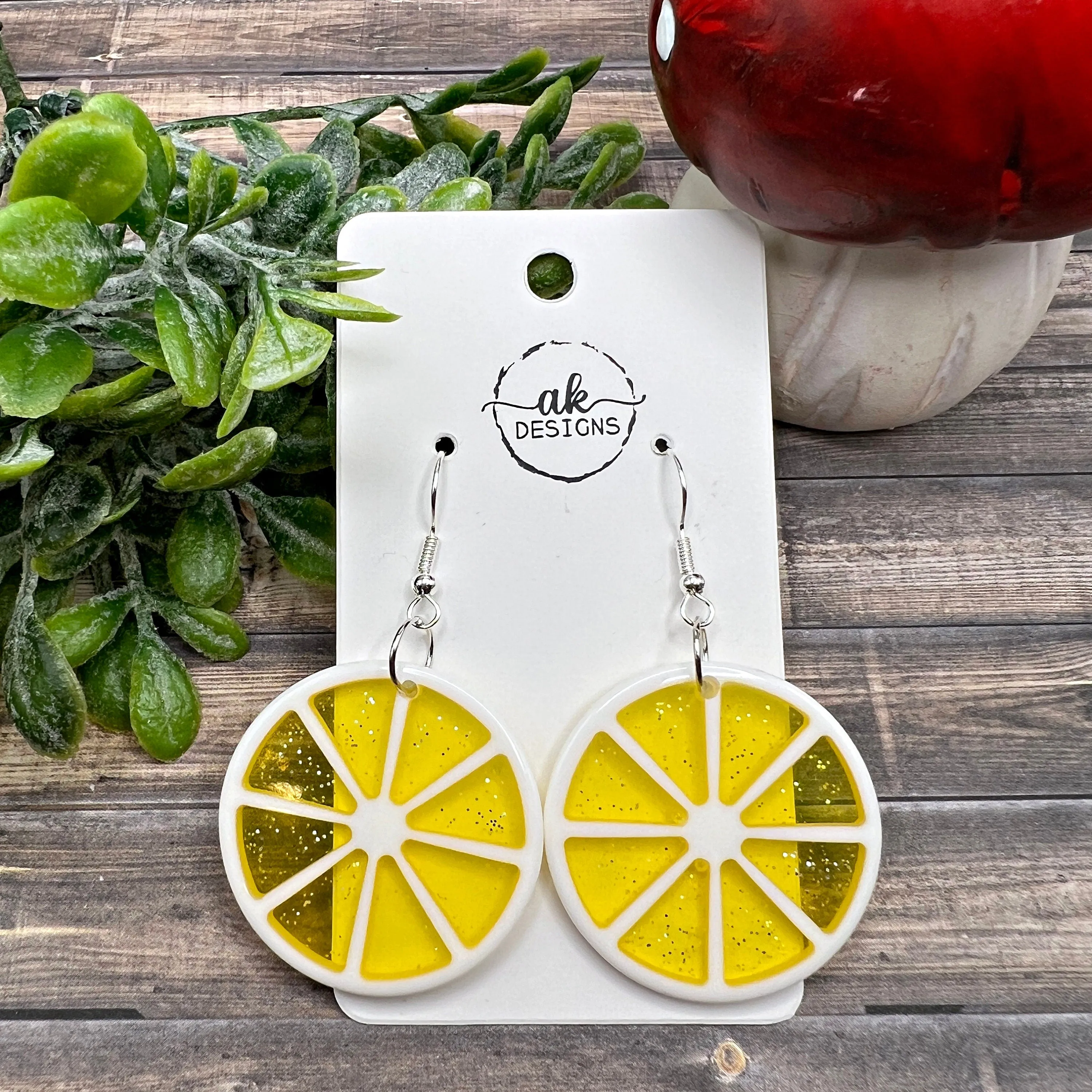 Bold Citrus Fruit Acrylic Food Earrings