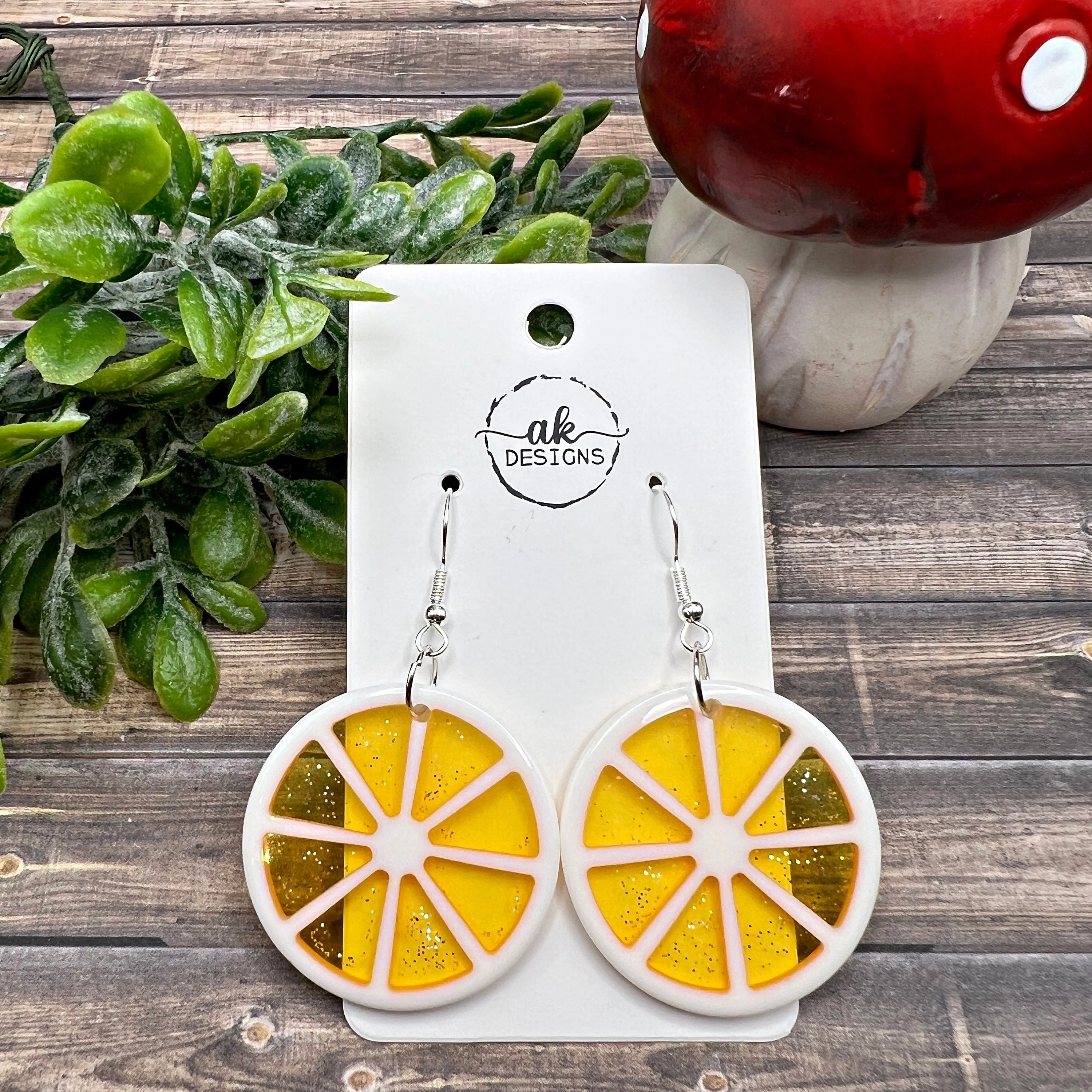 Bold Citrus Fruit Acrylic Food Earrings