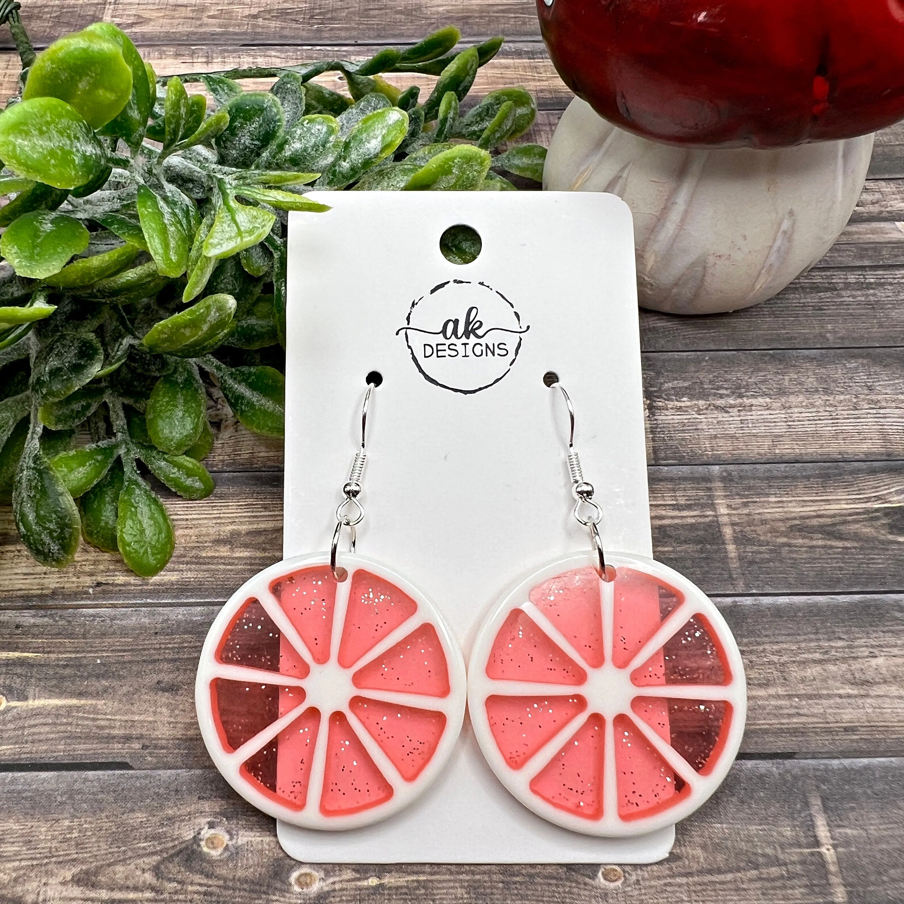 Bold Citrus Fruit Acrylic Food Earrings