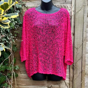 Breezy Fuchsia Bohemian Popcorn Cover Up