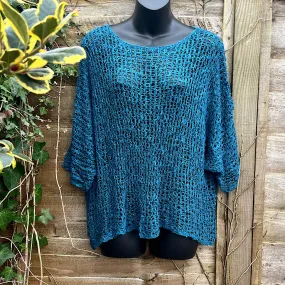 Breezy Petrol Bohemian Popcorn Cover Up