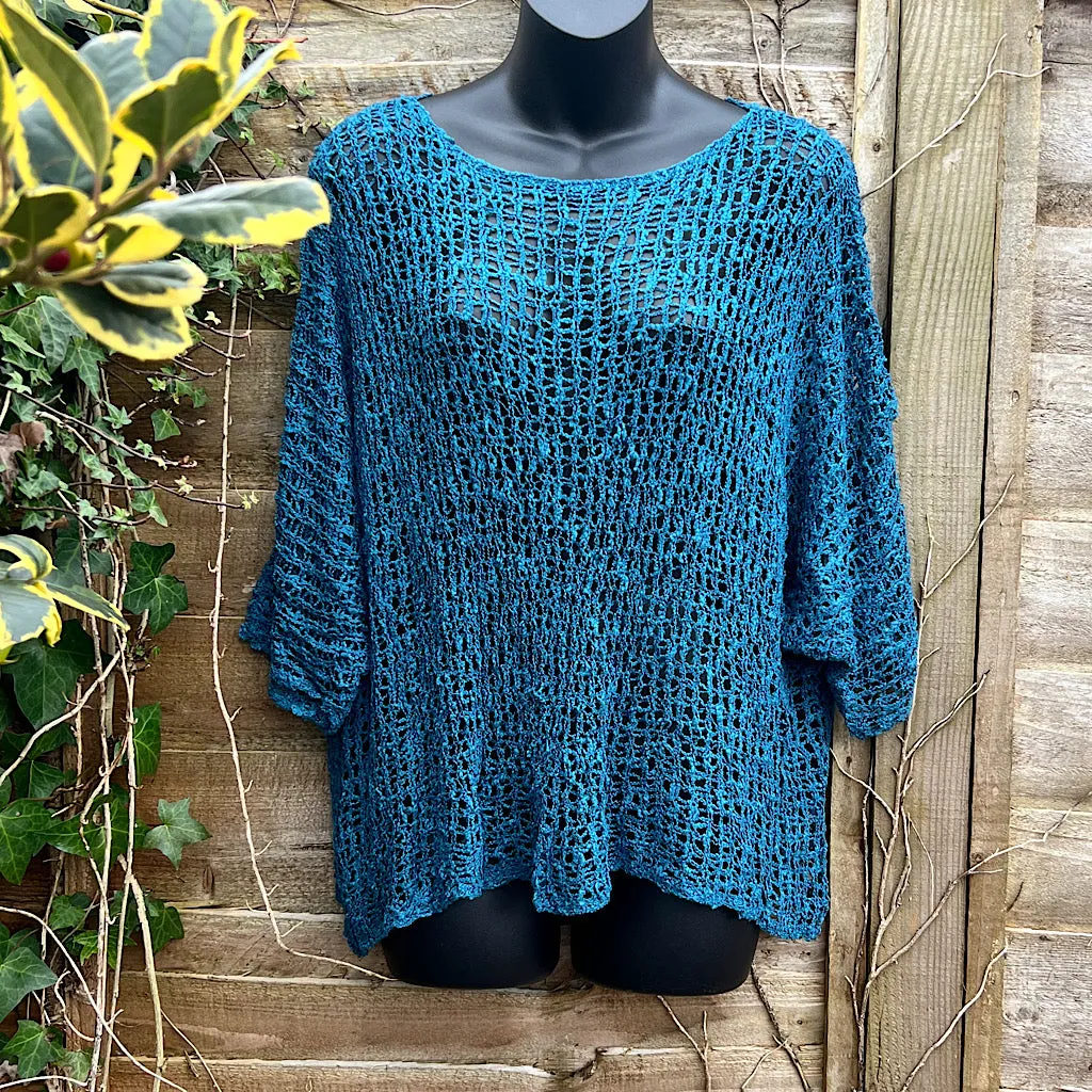 Breezy Petrol Bohemian Popcorn Cover Up