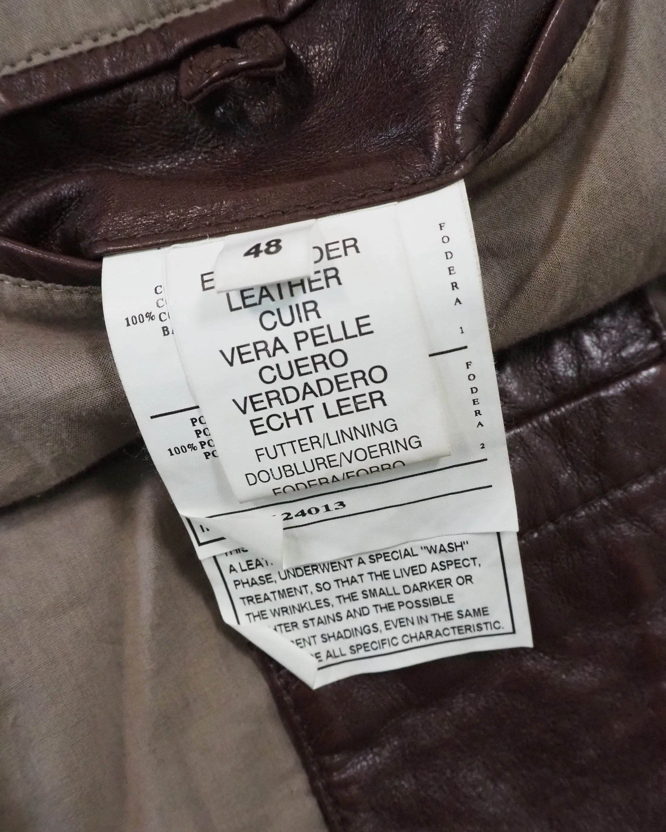 Brown Leather Bomber Jacket