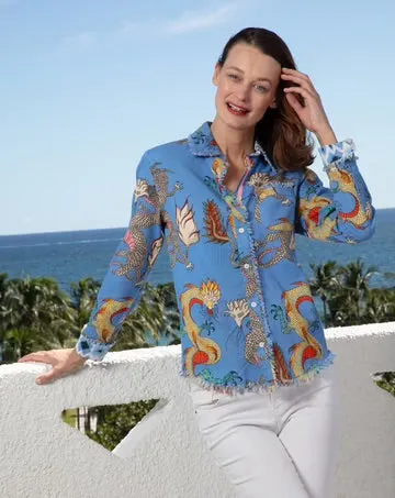 Cape Code Tunic- French Blue Dragons