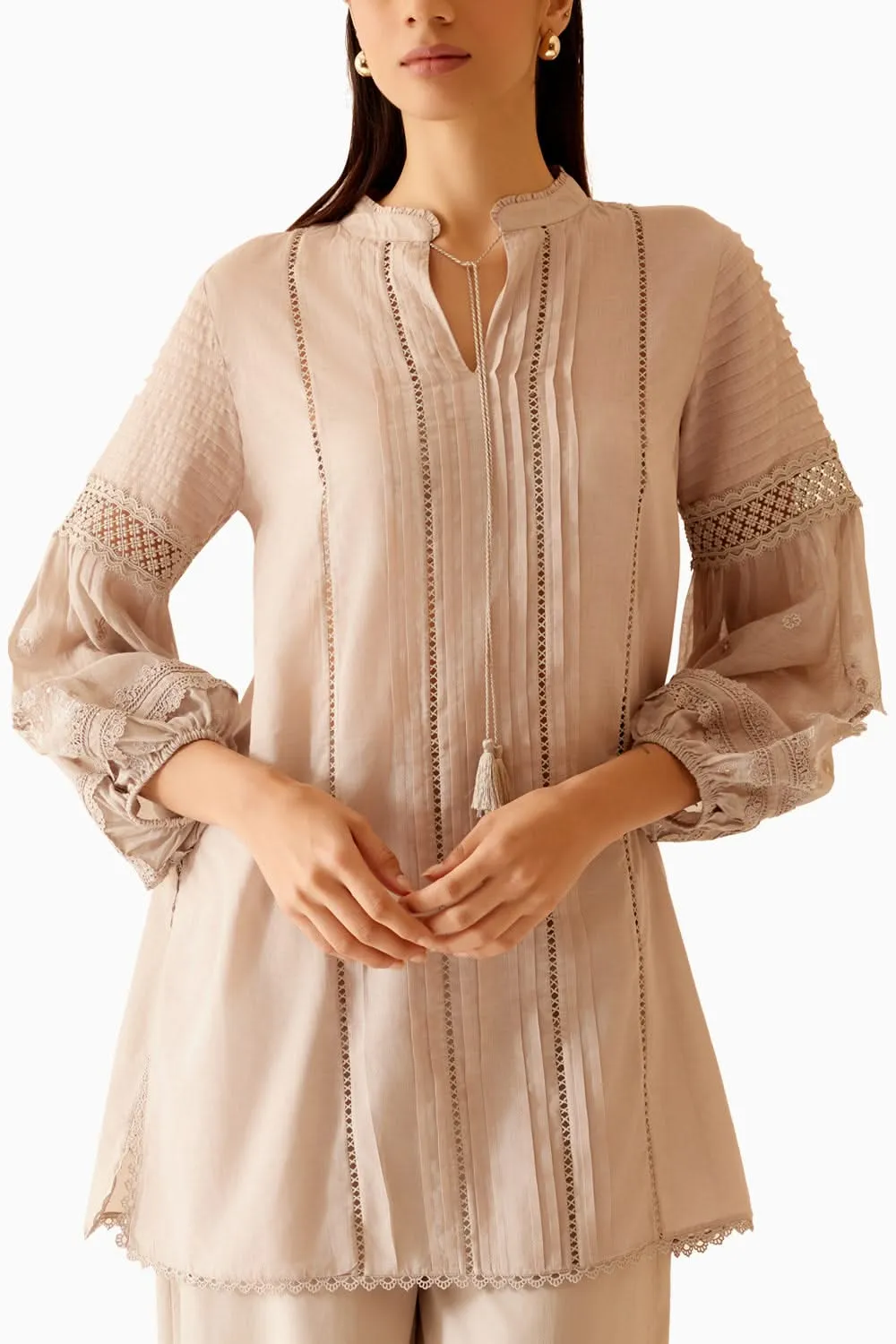 Cecile Beige Tunic And Pant