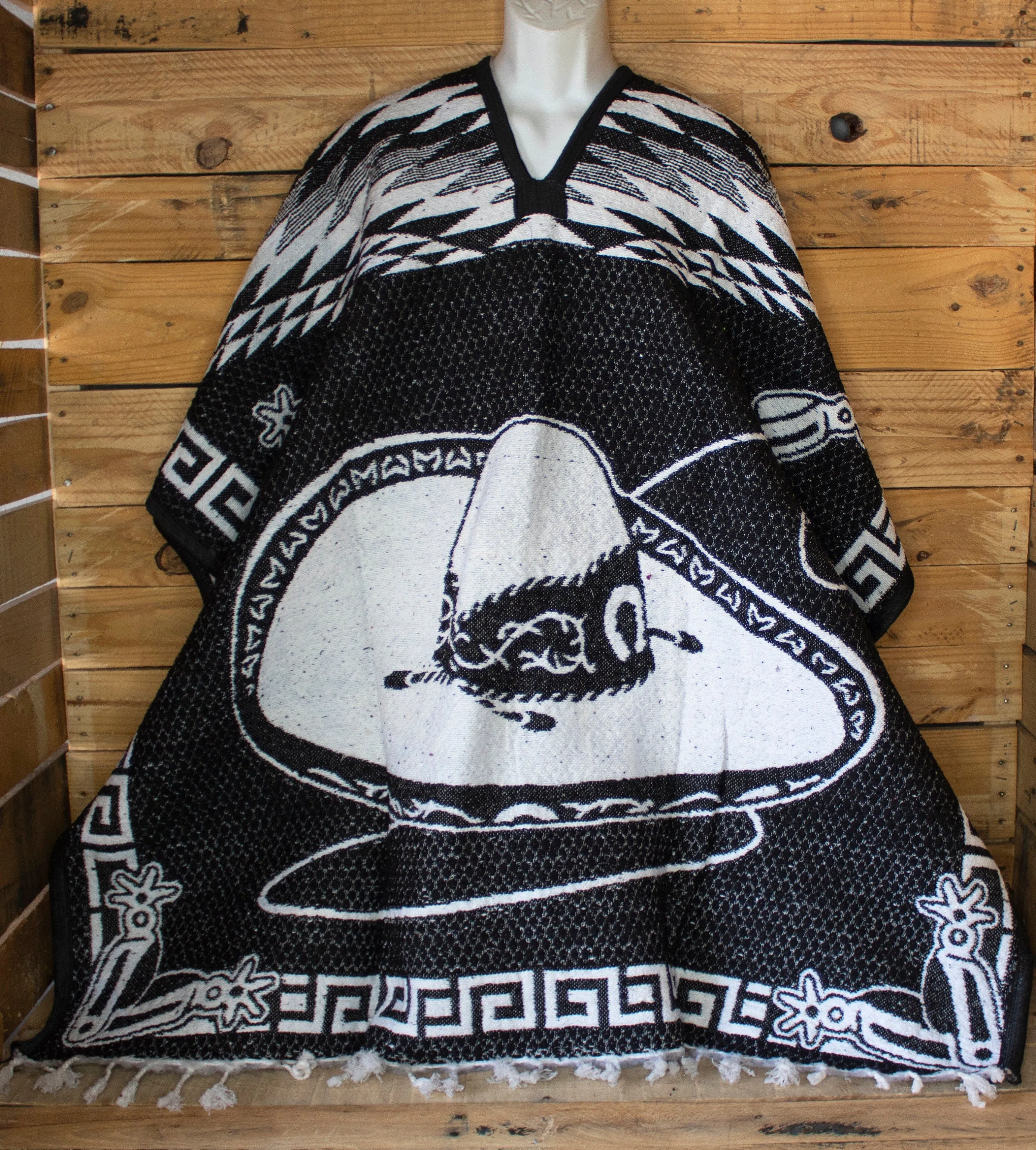 CHARRO Western 2 sided cowboy horse caballo Mexican reversible PONCHO ZARAPE Gaban