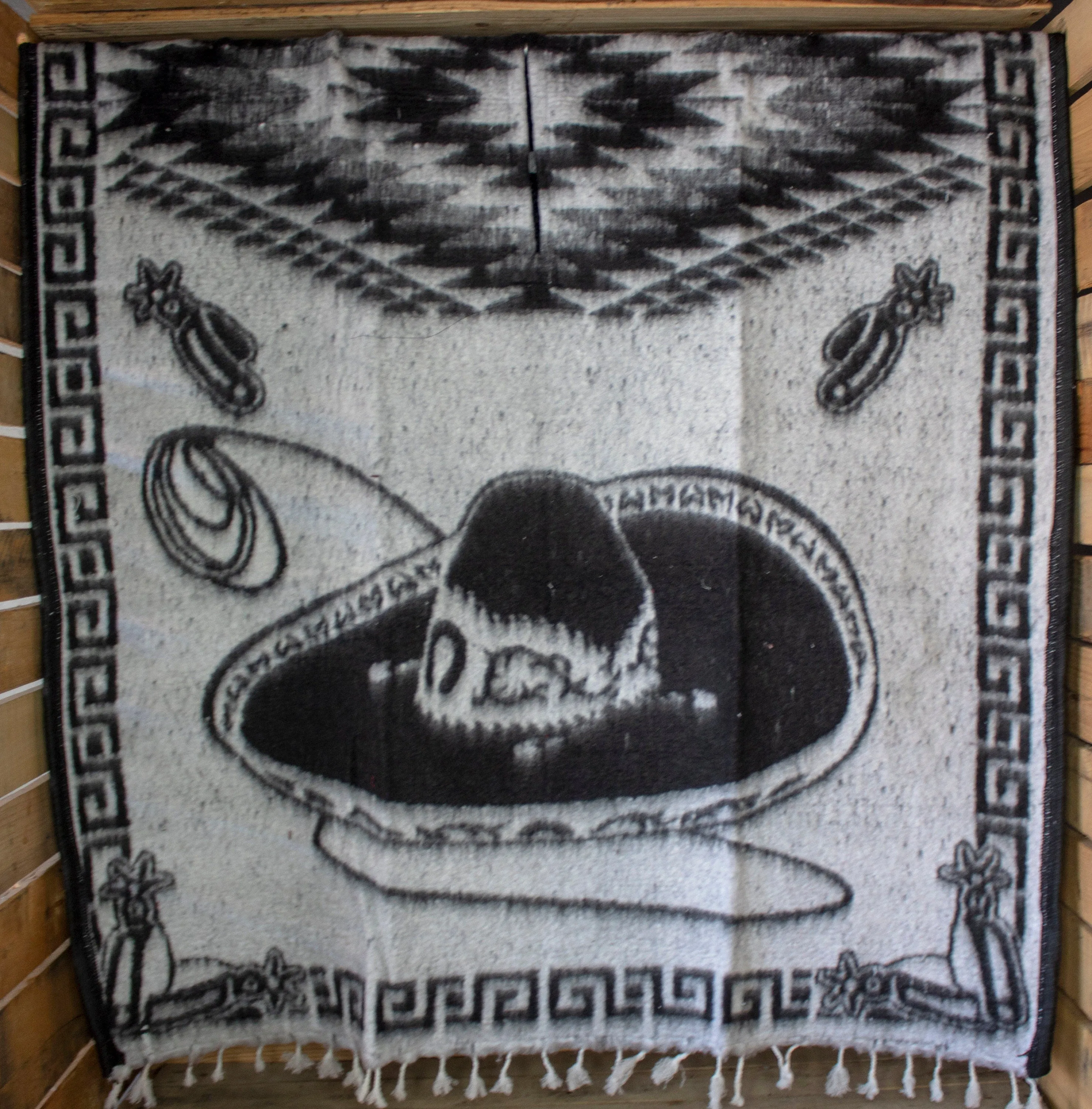 CHARRO Western 2 sided cowboy horse caballo Mexican reversible PONCHO ZARAPE Gaban