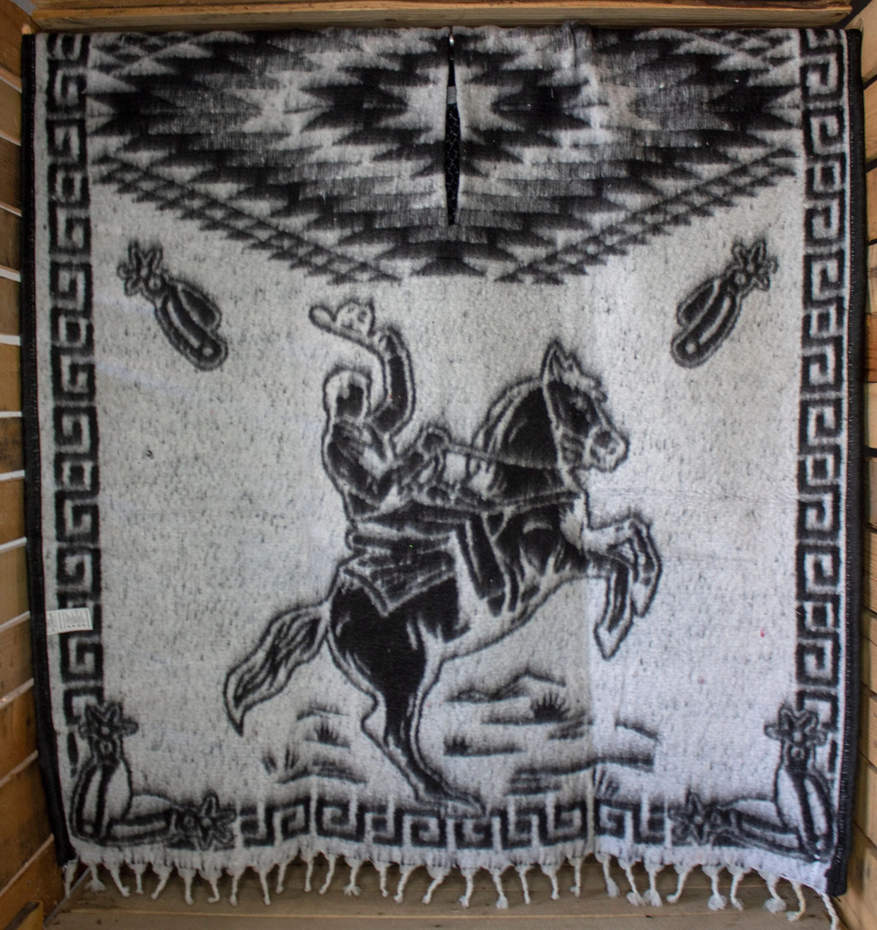 CHARRO Western 2 sided cowboy horse caballo Mexican reversible PONCHO ZARAPE Gaban