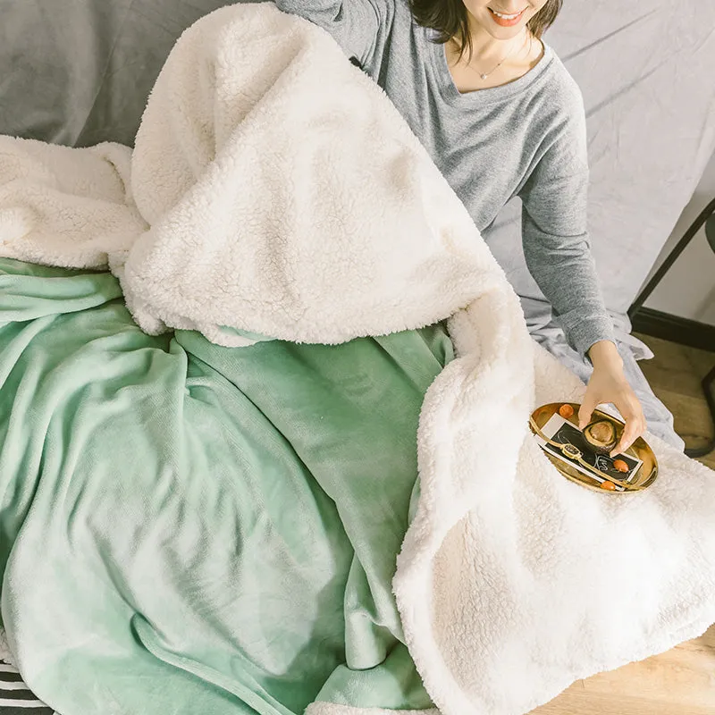 Chunky Blanket, Warm Blankets for Winter, Solid Color Plush Blanket