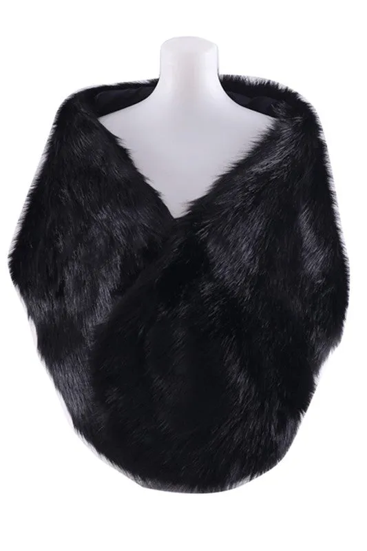 Clia Faux Fur Winter Shawl Scarf