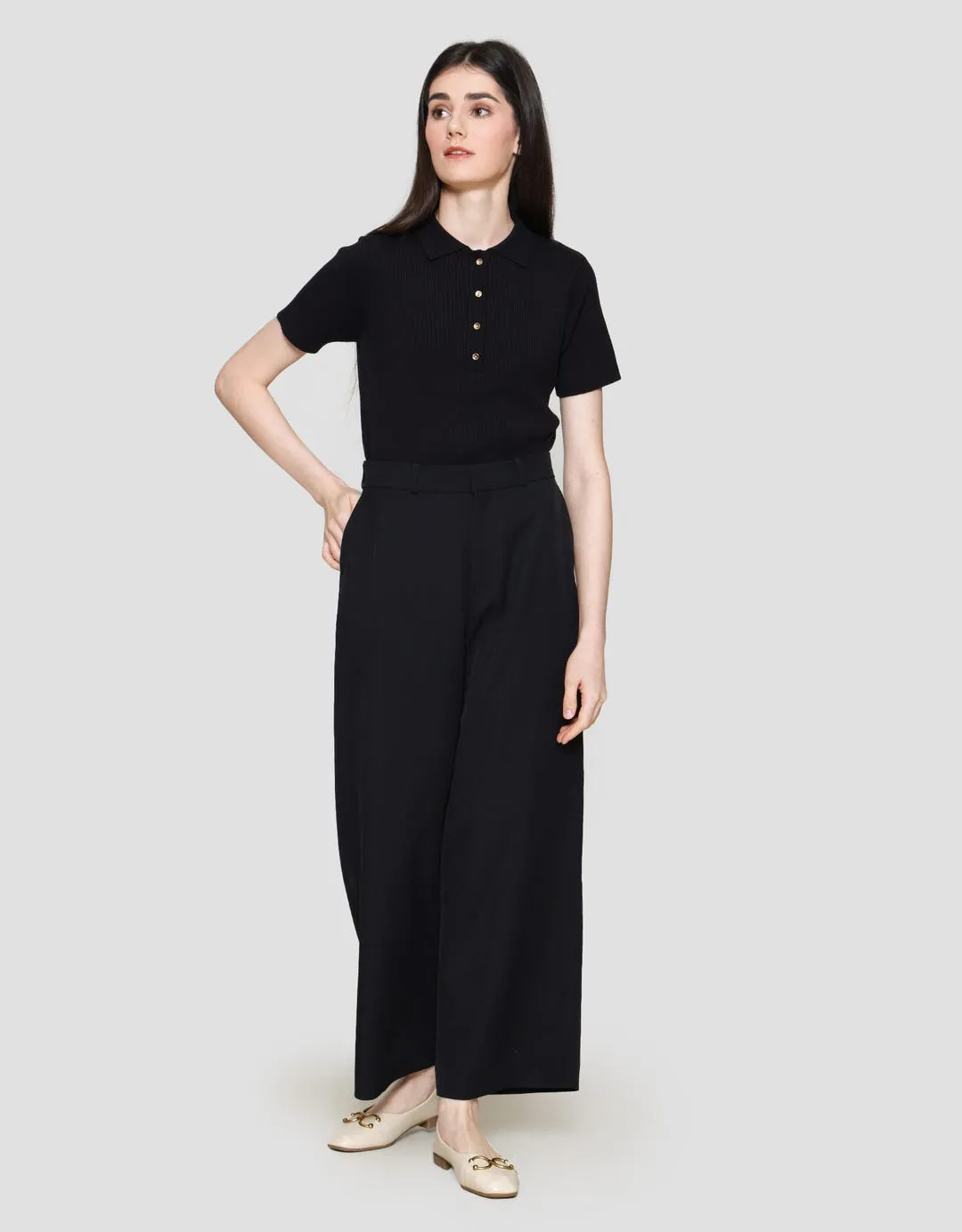 Connexion Half Elastic Celana Panjang Kulot Wanita
