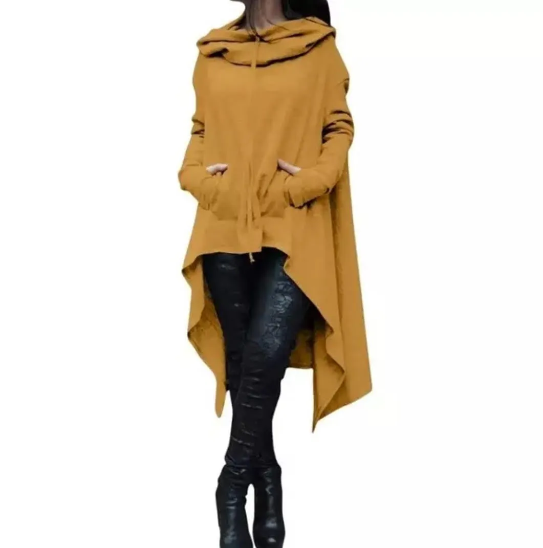 Cozy Autumn Poncho - Burgundy