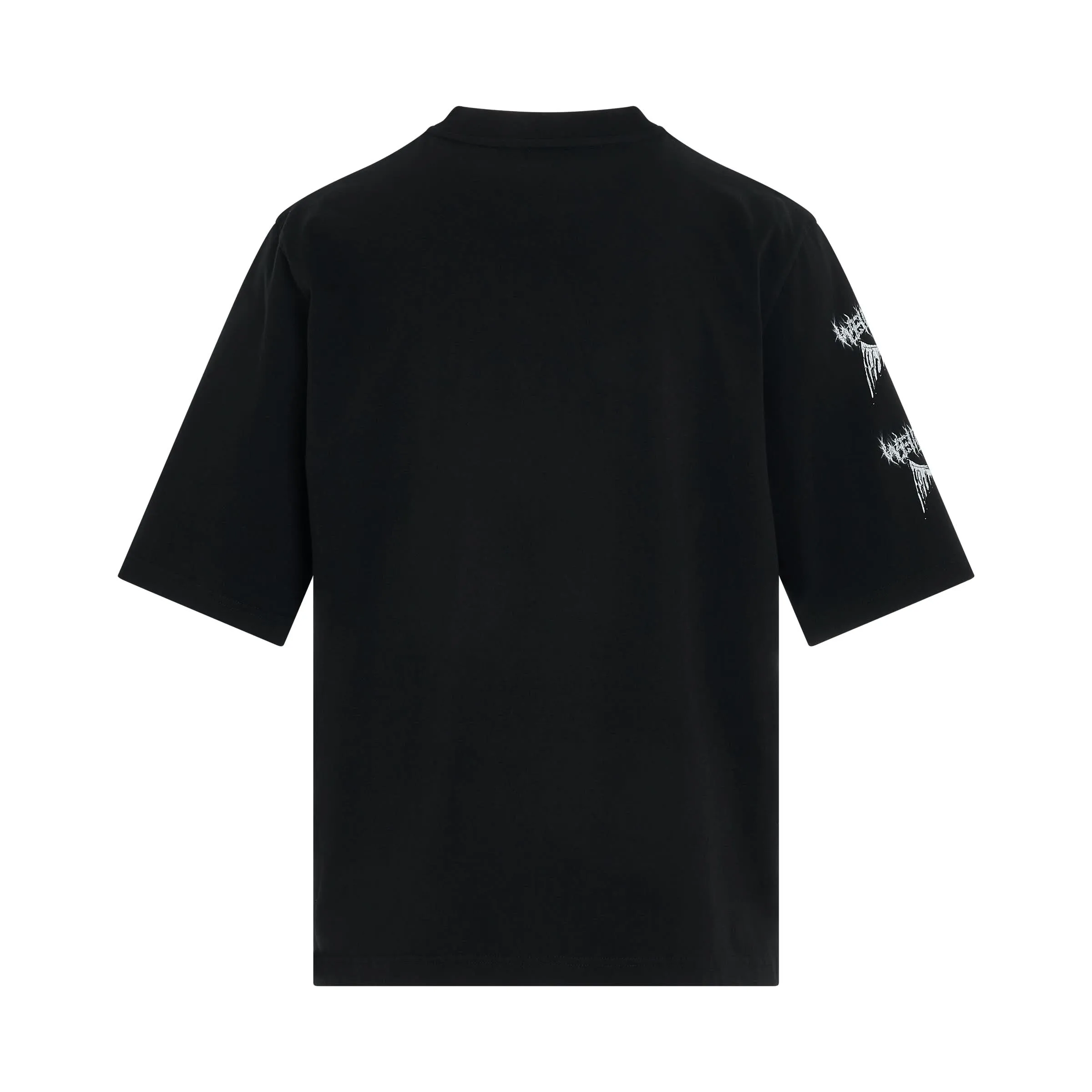 Crack Angel Print T-Shirt in Black
