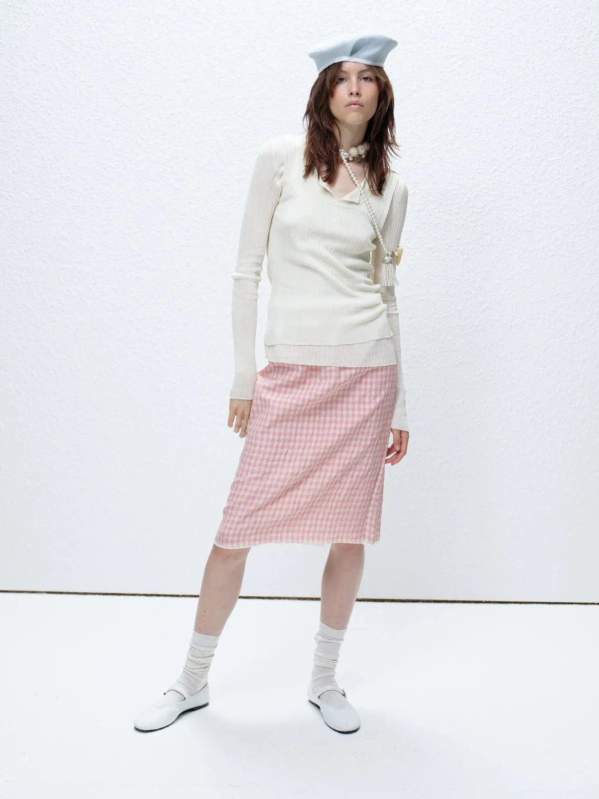 Crayon Skirt in Vichy Rose