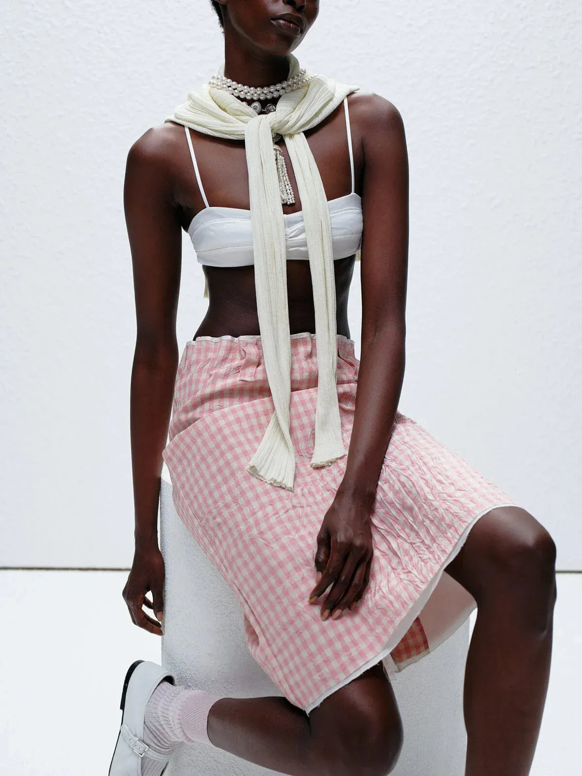 Crayon Skirt in Vichy Rose