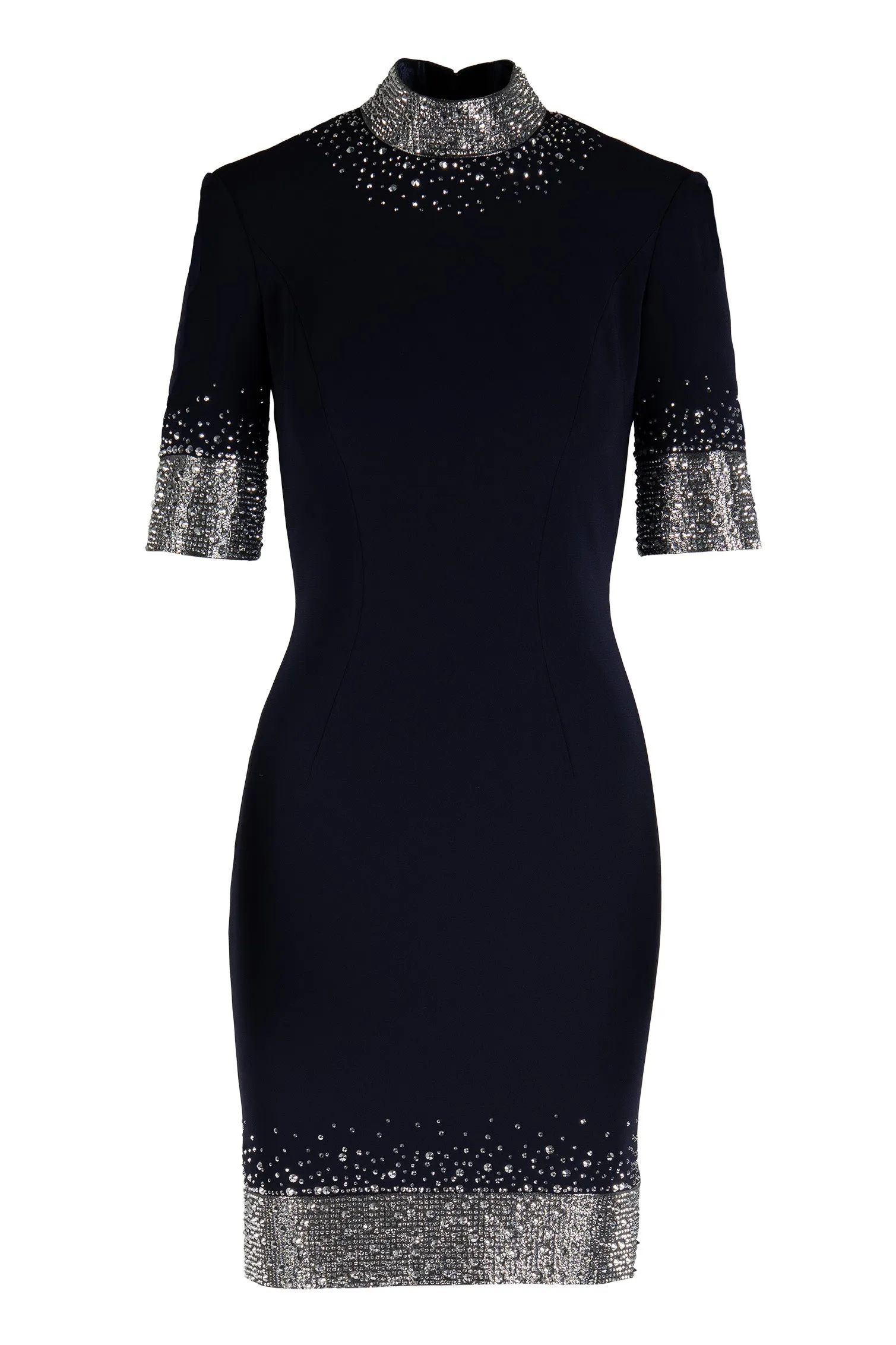 CREPE DRESS WITH CRYSTAL DETAIL