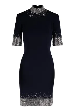 CREPE DRESS WITH CRYSTAL DETAIL