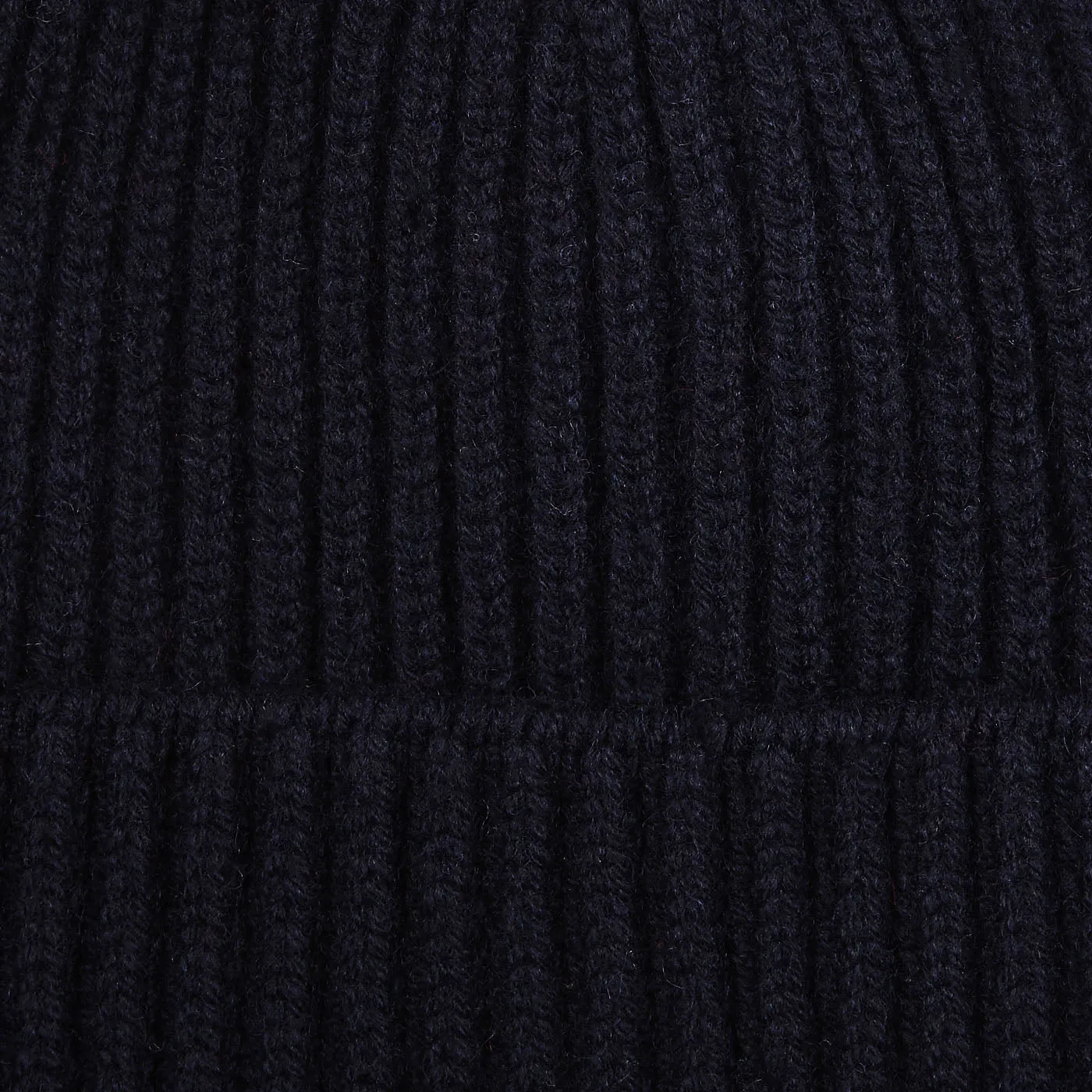Dark Navy Geelong Lambswool Ribbed Beanie