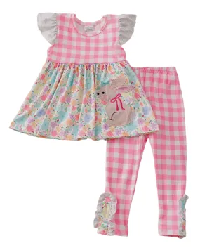 Easter Bunny Applique Tunic & Gingham Leggings