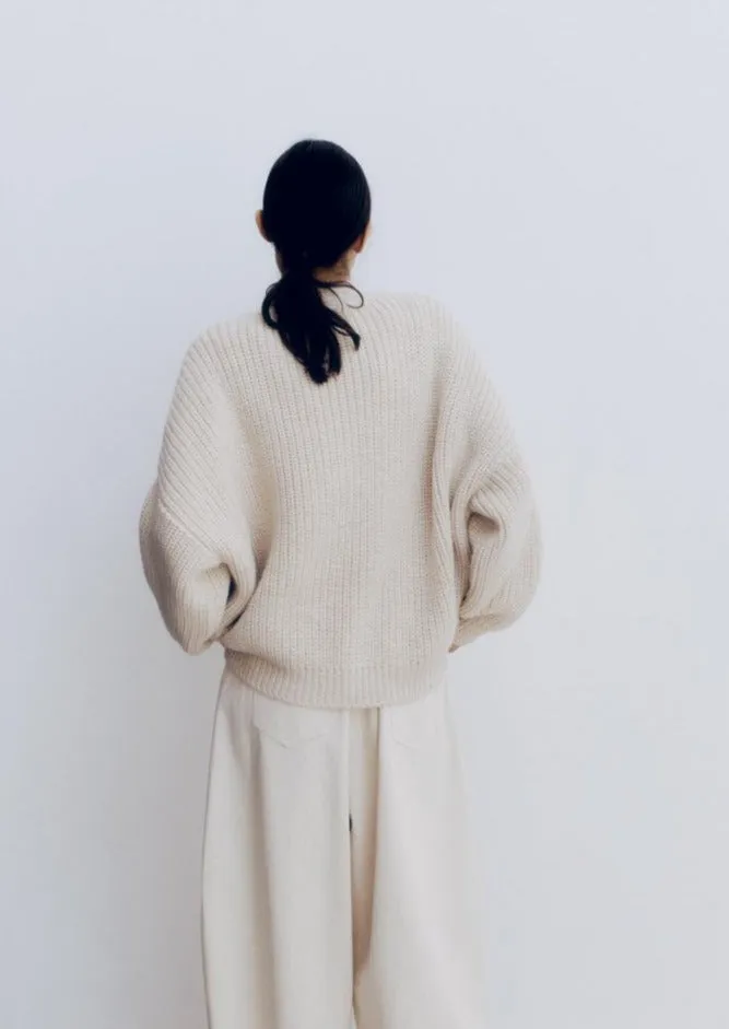 Ecowool Chunky Cardigan, Natural