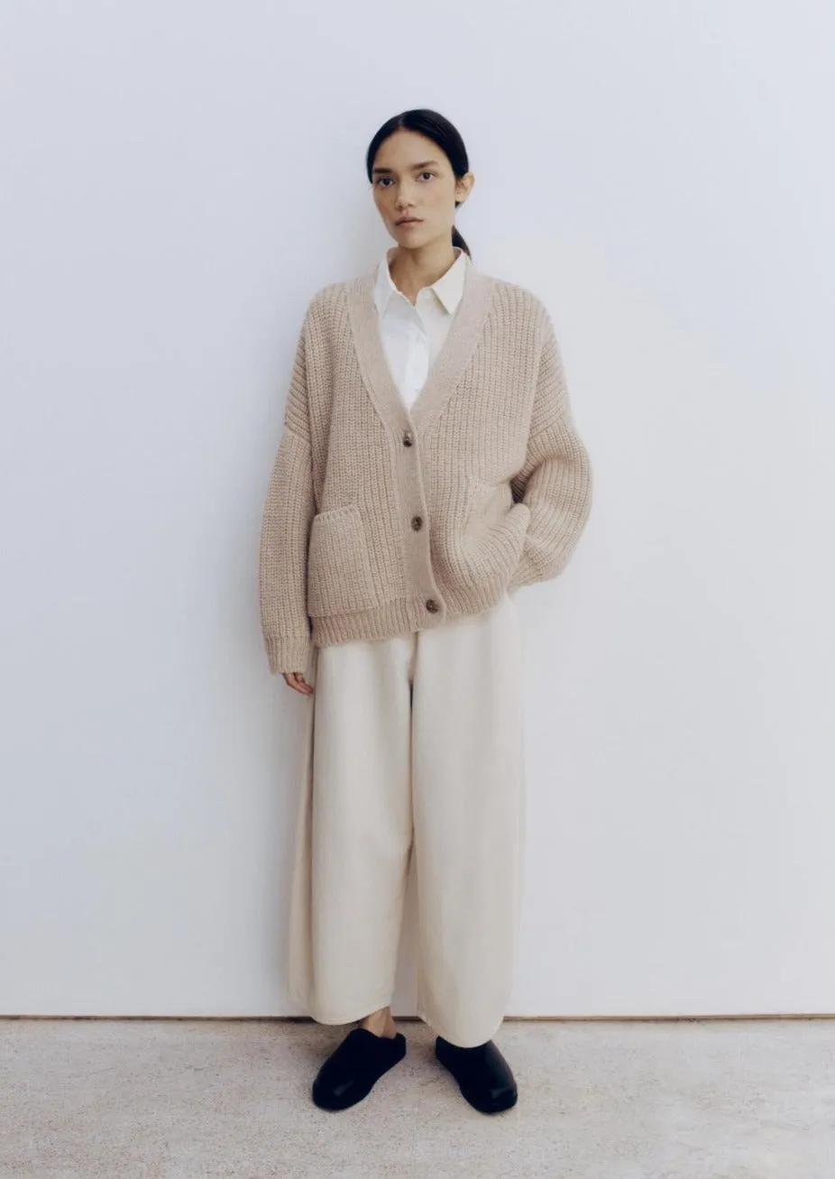 Ecowool Chunky Cardigan, Nude