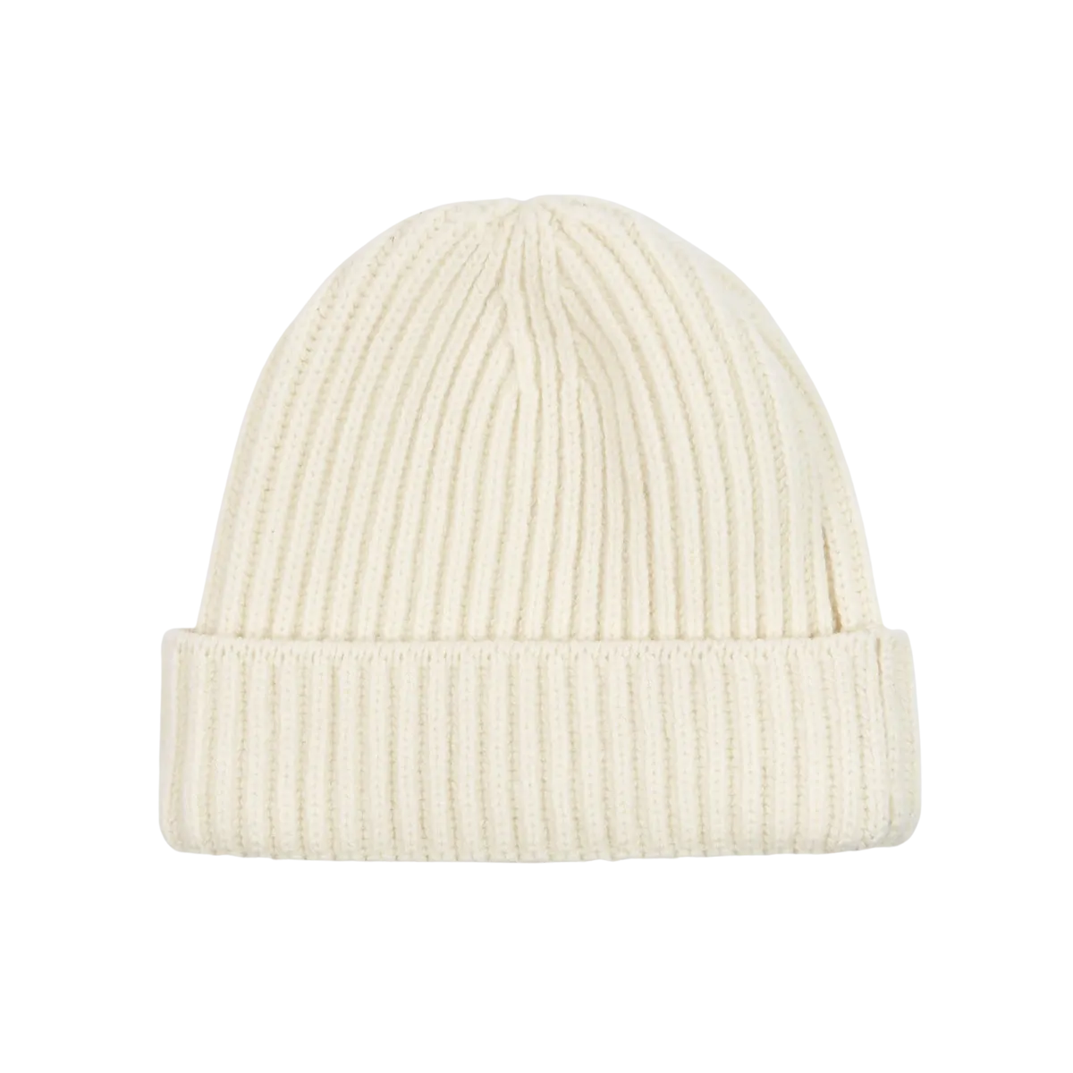 Ecru Geelong Lambswool Ribbed Beanie