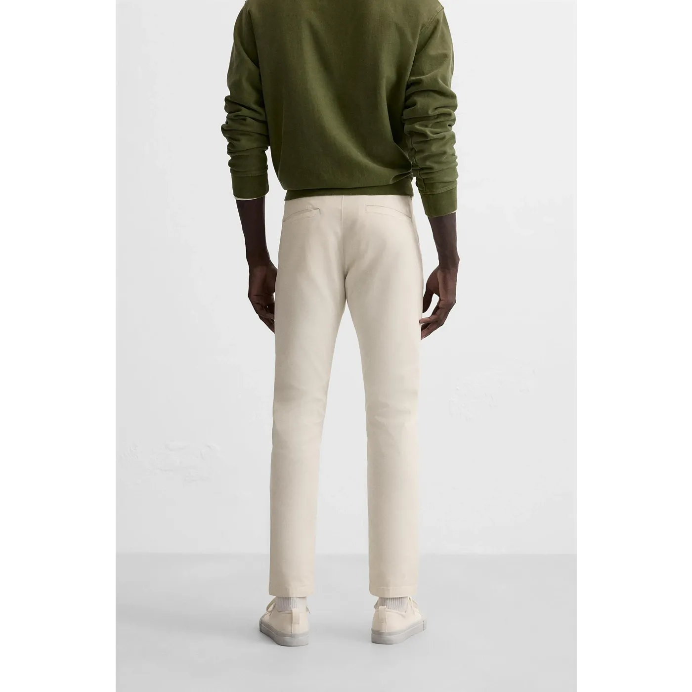 Ecru Slim Fit Chinos