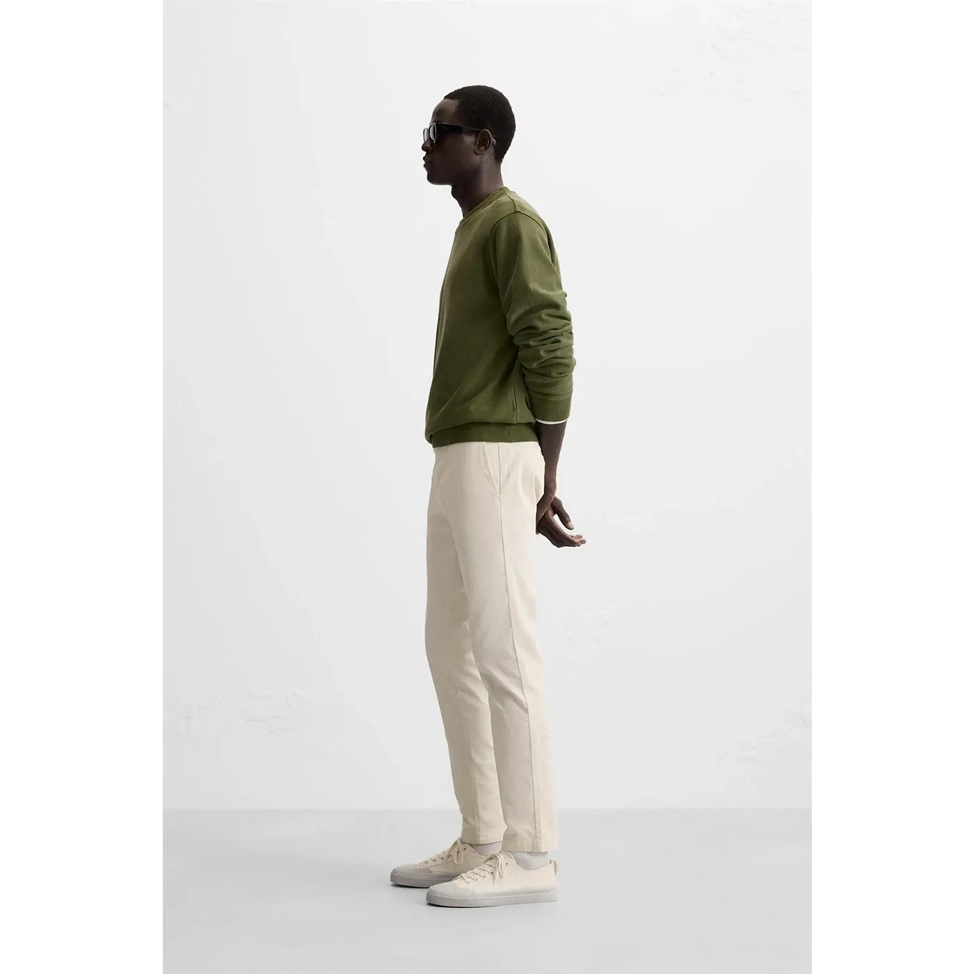 Ecru Slim Fit Chinos