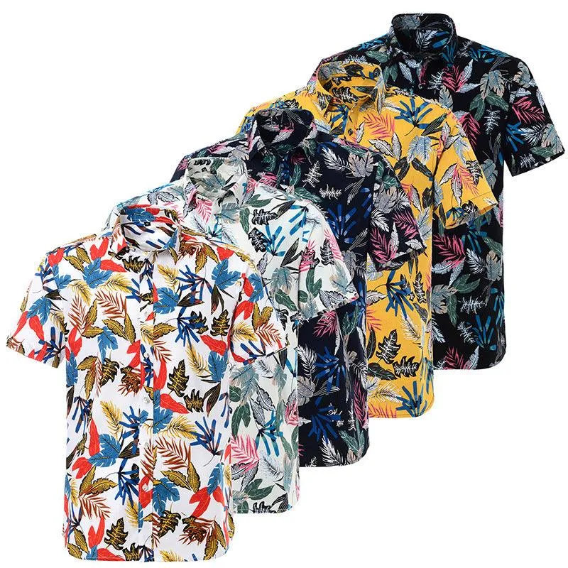 European Beach Printed Men's Short-Sleeved Shirt - Stylish Summer Wear